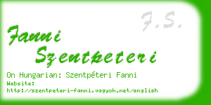 fanni szentpeteri business card