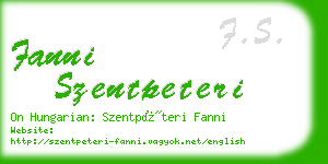 fanni szentpeteri business card